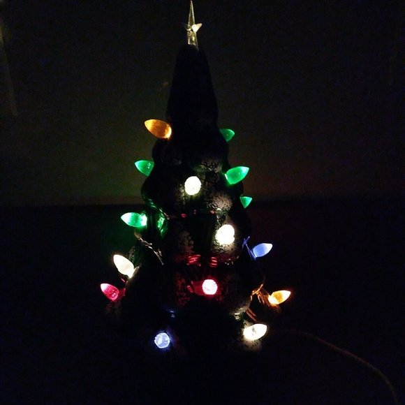 Ceramic Lighted Christmas Tree Vintage 10" Marcia Inspirations Trim n Glo CTL-10 - Picture 2 of 9